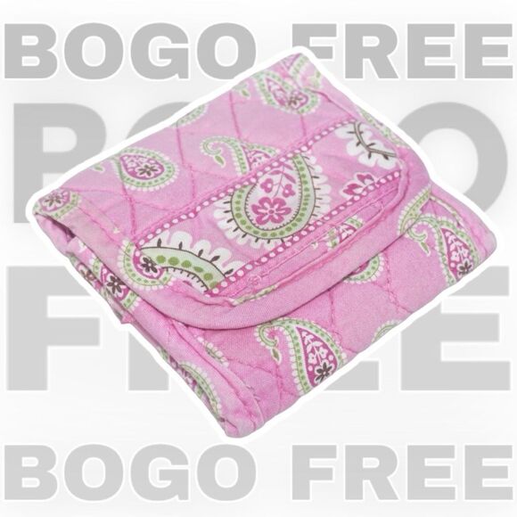 Vera Bradley Handbags - Vera Bradley BOGO FREE SALE Pink Paisley Small Trifold Wallet